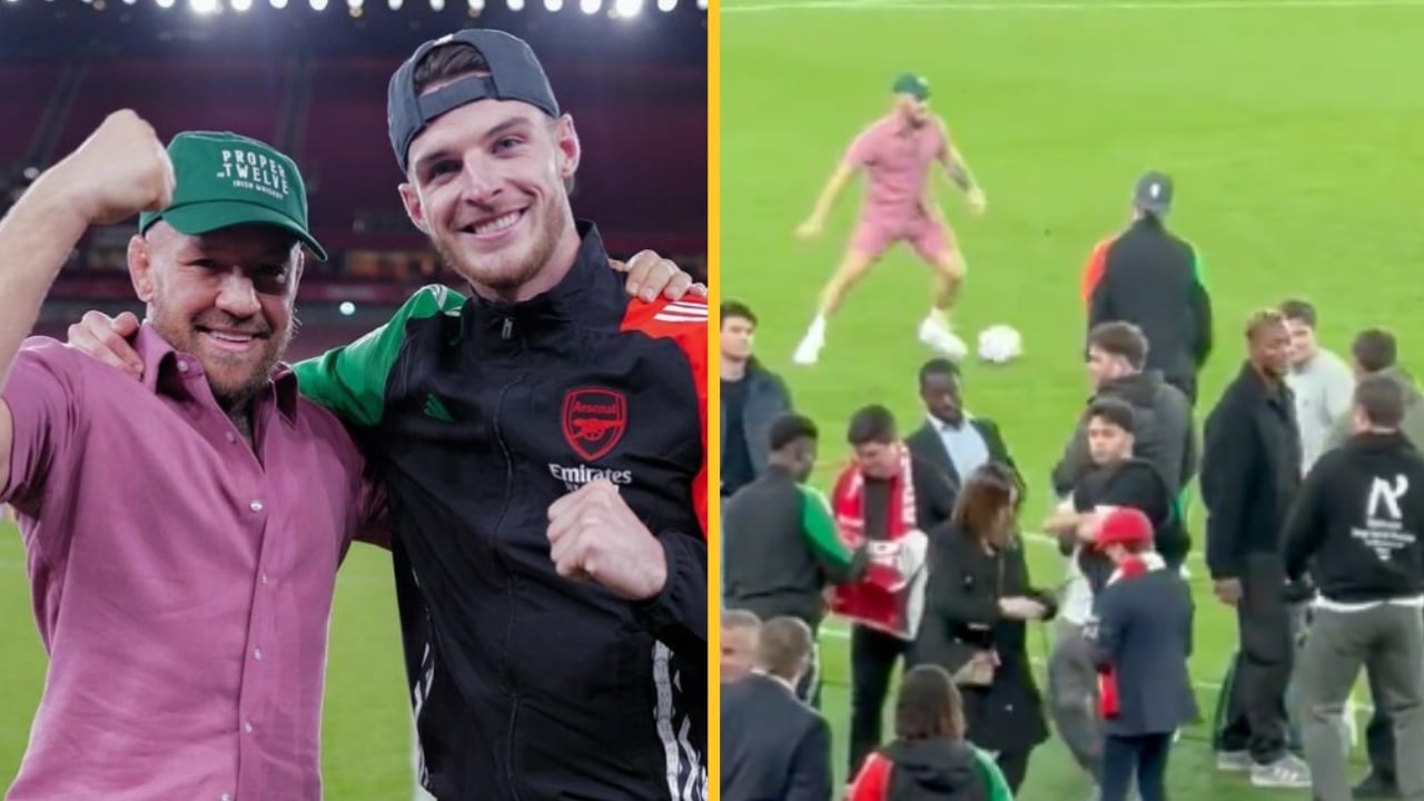 Conor Rice Conor McGregor and Declan Rice had a kick about after Arsenal-PSG game